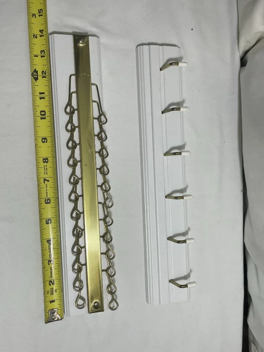 Crafted With Pride USA Slide Out Closet Organizer Tie Belt Scarf Rack Set White